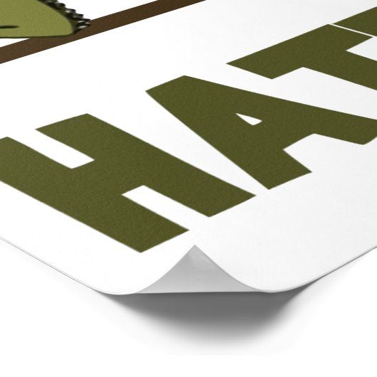 ティラノサウルスレックス恐竜が腕立ち上げを嫌う ポスター (角)