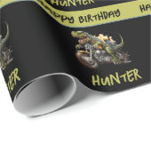 ティラノサウルスレックス恐竜バイク誕生日 ラッピングペーパー (ロールコーナー)