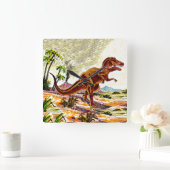 ティラノサウルスレックス恐竜 スクエア壁時計 (ホーム)