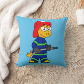 ティラノサウルスレックス消防士のイラストレーション。 クッション (ブランケット)