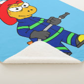 ティラノサウルスレックス消防士のイラストレーション。 シェルパブランケット (3/4)