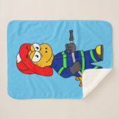 ティラノサウルスレックス消防士のイラストレーション。 シェルパブランケット (正面(横))