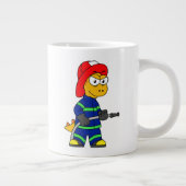 ティラノサウルスレックス消防士のイラストレーション。 ジャンボコーヒーマグカップ (右)