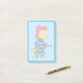 ティラノサウルスレックス消防士のイラストレーション。 ポストイット (デスク上)