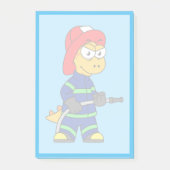 ティラノサウルスレックス消防士のイラストレーション。 ポストイット (正面)