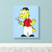 ティラノサウルスレックス理容師はさみ。 キャンバスプリント (インサイチュ (ウッドフロア))