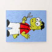 ティラノサウルスレックス理容師はさみ。 ジグソーパズル (横)