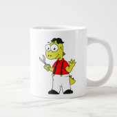 ティラノサウルスレックス理容師はさみ。 ジャンボコーヒーマグカップ (右)