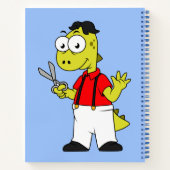 ティラノサウルスレックス理容師はさみ。 ノートブック (裏面)