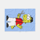 ティラノサウルスレックス理容師はさみ。 フリースブランケット (正面(横))