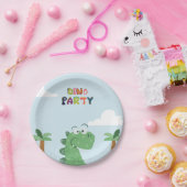 ティラノサウルスレックス/Tレックス誕生日 ペーパープレート (パーティー)