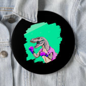 ティラノサウルスレックスTレックスボクシングクールおもしろい恐竜 缶バッジ (インサイチュ)