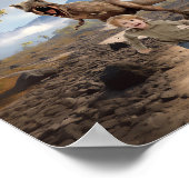 ティラノサウルス恐竜の写真の背景 ポスター (角)