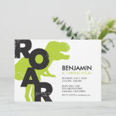 ティラノサウルス恐竜の誕生日パーティーの招待 招待状 (スタンド正面)