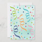 ティラノサウルス恐竜の轟音子供の誕生日 招待状 (裏面)