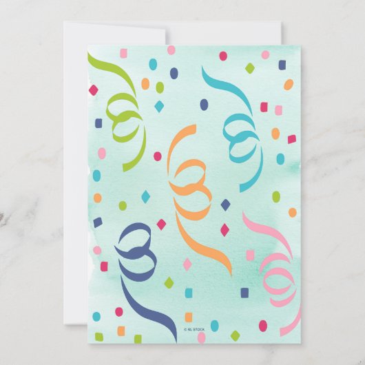 ティラノサウルス恐竜の轟音子供の誕生日 招待状 (裏面)