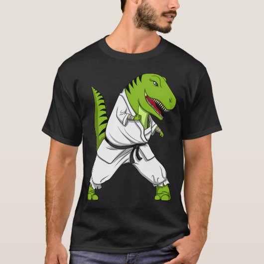 ティラノサウルス恐竜空手 Tシャツ (正面)