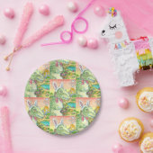 ティラノサウルス、かわいいTレックス、イースターバニーDINO ペーパープレート (パーティー)