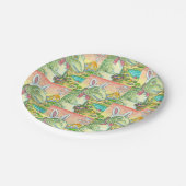 ティラノサウルス、かわいいTレックス、イースターバニーDINO ペーパープレート (アングル)