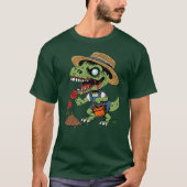 ティラノサウルス ガーデナー ゾンビ Tシャツ (正面)