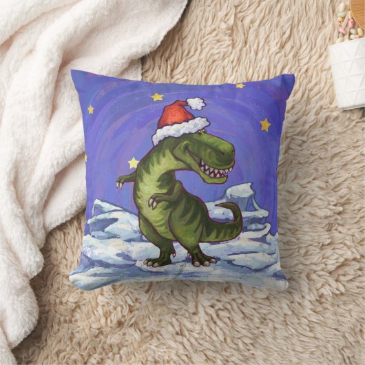 ティラノサウルス・クリスマス クッション (ブランケット)