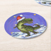 ティラノサウルス・クリスマス ラウンドペーパーコースター (アングル)