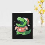 ティラノサウルス クリスマス 恐竜 グッズ カード (黄色い花)