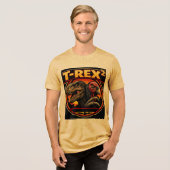ティラノサウルス スクエアード トライブレンドTシャツ (正面全面)