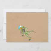 ティラノサウルス・スリー・レックス恐竜3歳の誕生日 招待状 (裏面)