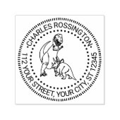 ティラノサウルス、トリケラトプス恐竜の名前アドレス セルフインキングスタンプ (デザイン)