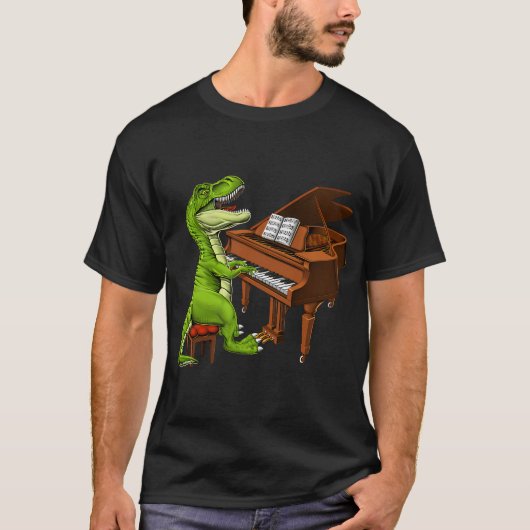 ティラノサウルス ピアニスト Tシャツ (正面)
