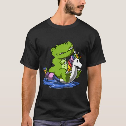ティラノサウルス+ユニコーン+浮き輪 Tシャツ (正面)
