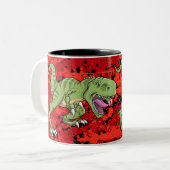 ティラノサウルス・レックスのレックスの恐竜のマグ ツートーンマグカップ (正面左)