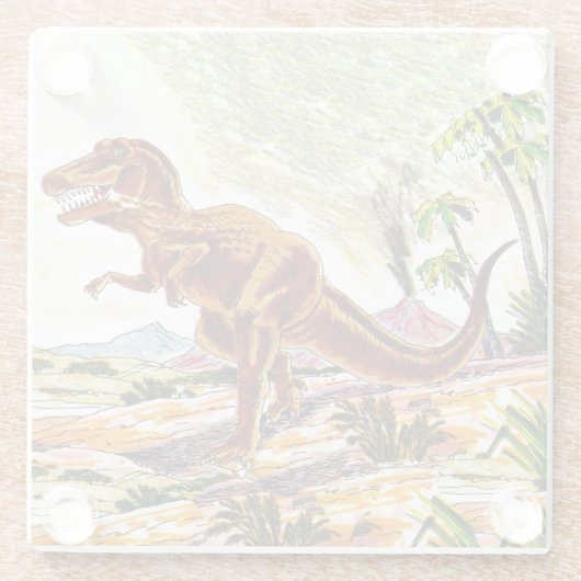 ティラノサウルス・レックスのレックスの恐竜 ガラスコースター (裏面)