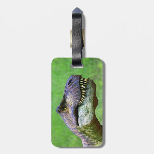 ティラノサウルス・レックスのレックスの荷物のラベル ラゲッジタグ (裏面縦)