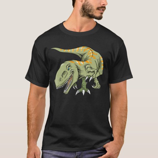 ティラノサウルス・レックスの恐竜の   Tシャツ (正面)