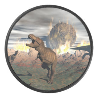 ティラノサウルス・レックスの恐竜のexctinction - 3Dは描写します アイスホッケーパック