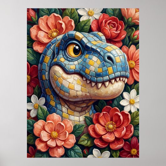 ティラノサウルス・レックス 壁画 ポスター 印刷 T-Rex (正面)