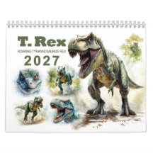 ティラノサウルス・レックス 水彩カレンダー 2027