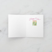 ティラノサウルス・レックスT-REXイースターのウサギのメッセージカードディーノ シーズンカード (内部)