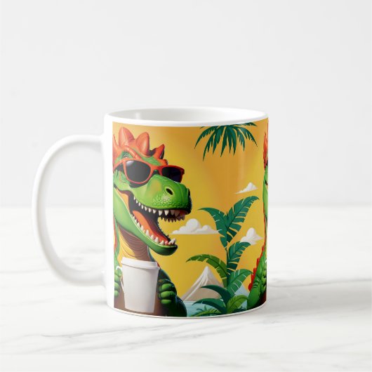 ティラノサウルス 恐竜 フリー素材 コーヒーマグカップ (左)