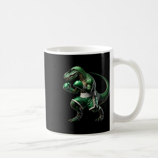 ティラノサウルス 恐竜 ボクシング ボクサー 格闘技 コーヒーマグカップ (右)