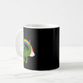 ティラノサウルス 恐竜 レプラコーン 虹 聖パトリックの日 コーヒーマグカップ (正面左)