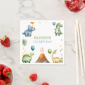 ティラノサウルス 誕生日パーティー スタンダードカクテルナプキン (インサイチュ)