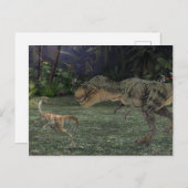 ティラノサール恐竜の風景のシーン ポストカード (正面/裏面)