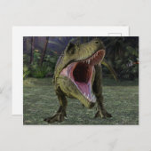 ティラノサール恐竜ジャングルシーン ポストカード (正面/裏面)