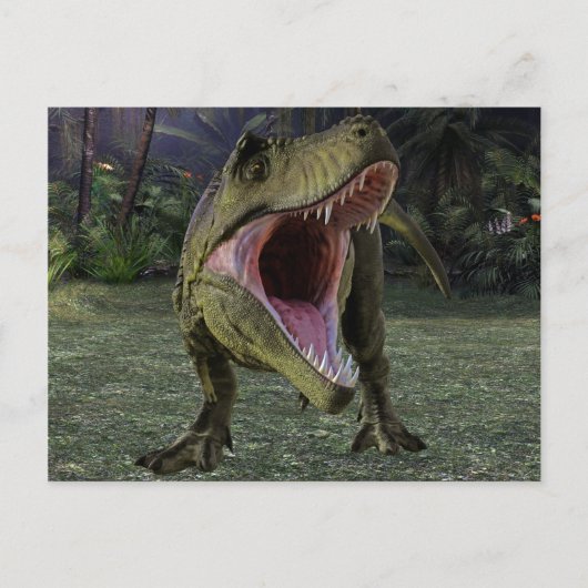 ティラノサール恐竜ジャングルシーン ポストカード (正面)