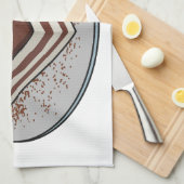 ティラミスケーキ漫画イラストレーション キッチンタオル (四つ折り)