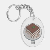 ティラミスケーキ漫画イラストレーション キーホルダー (正面左)