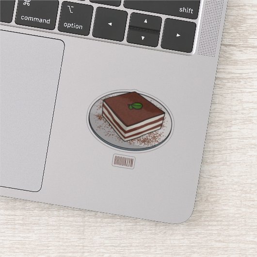 ティラミスケーキ漫画イラストレーション シール (詳細)